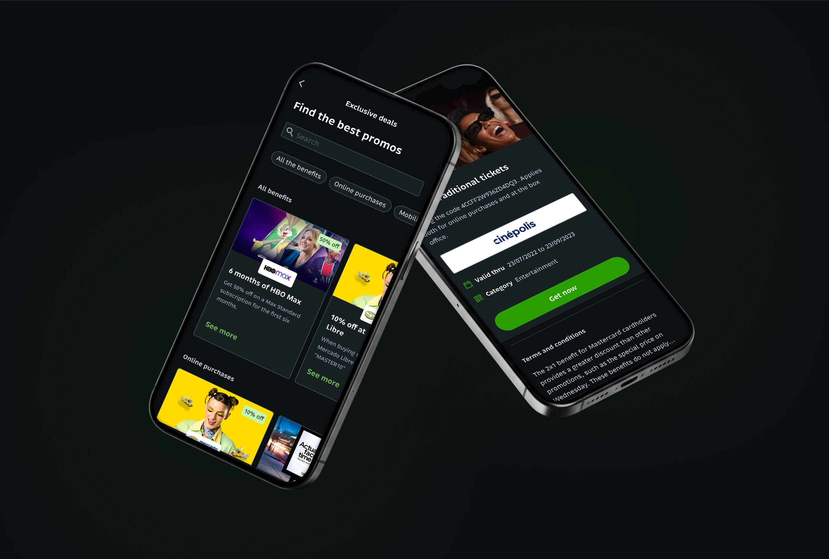 Benefits home carousel and browse screen designs